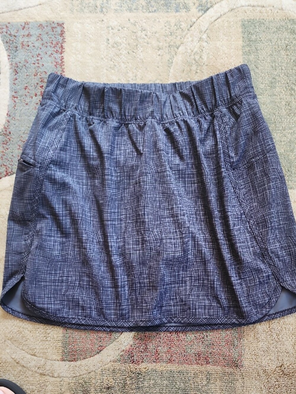 Calia, Women’s, Casual Black/Grey Plaid Elastic-Waist Skort, Sz. Small.